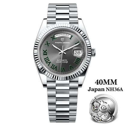 Montre PAGANI DESIGN DD40 pour homme – Modèle en or rose, montre-bracelet mécanique de luxe, mouvement automatique, verre saphir avec traitement antireflet, étanche