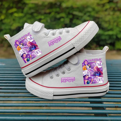 Chaussures en toile pour enfants Rumi Mira Zoey, chaussures pour filles, chaussures de sport, baskets à motifs, chaussures pour enfants, chaussures de tennis à tige haute, chaussures de ville.