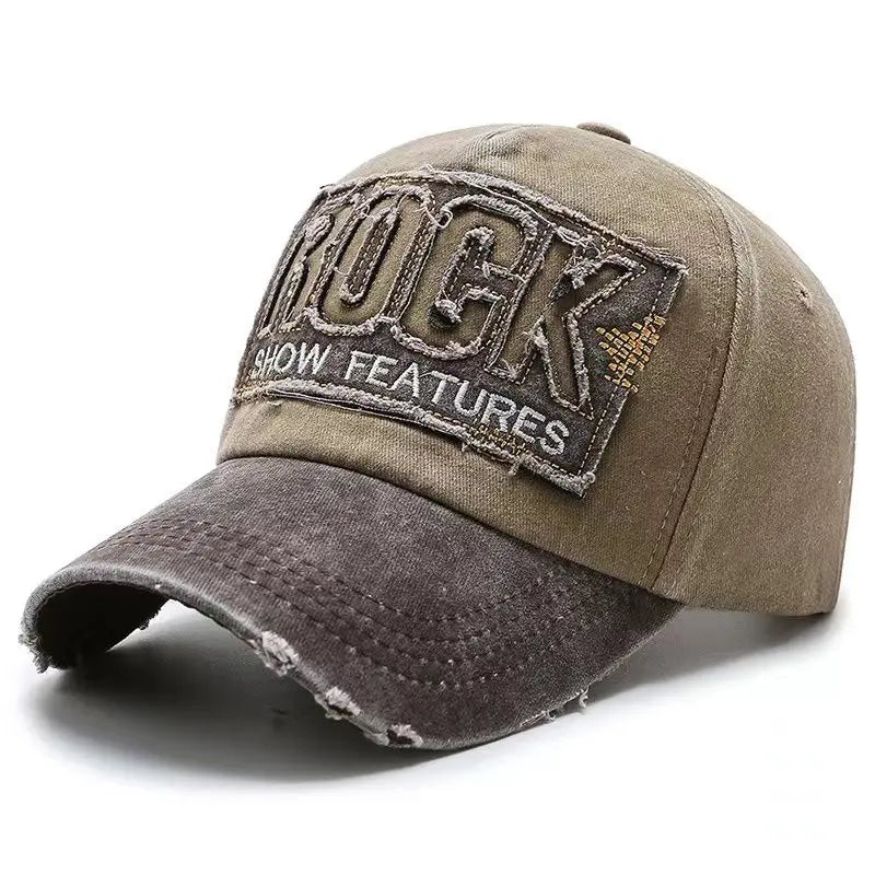 Висококачествена памучна бейзболна шапка с бродерия ROCK за мъже и жени, snapback шапка за спорт на открито и защита от слънце