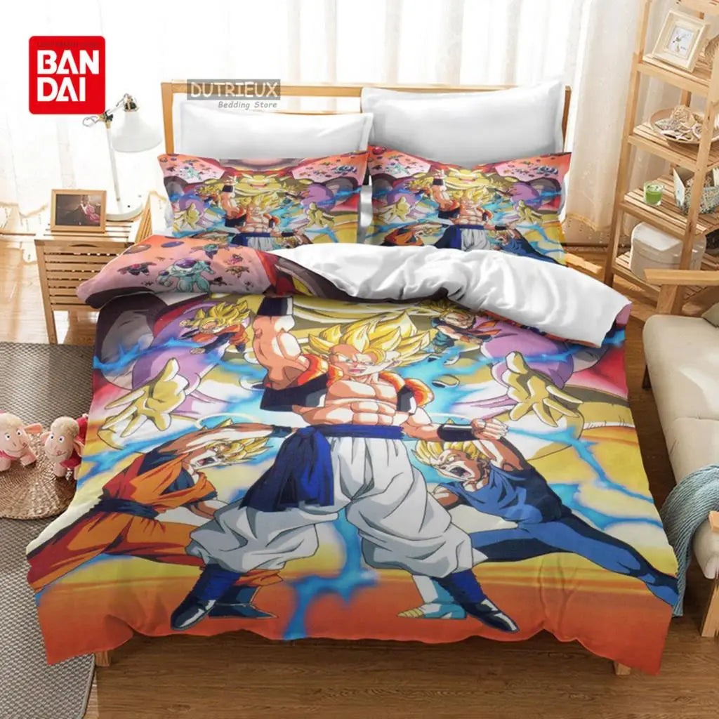 „Bandai Anime“ „Dragon Ball“ patalynės komplektas „Goku“ antklodės užvalkalas, antklodės užvalkalas, „Queen“ ir „King“ dydžių, miegamojo tekstilė, vaikams, berniukams, suaugusiems, dovana