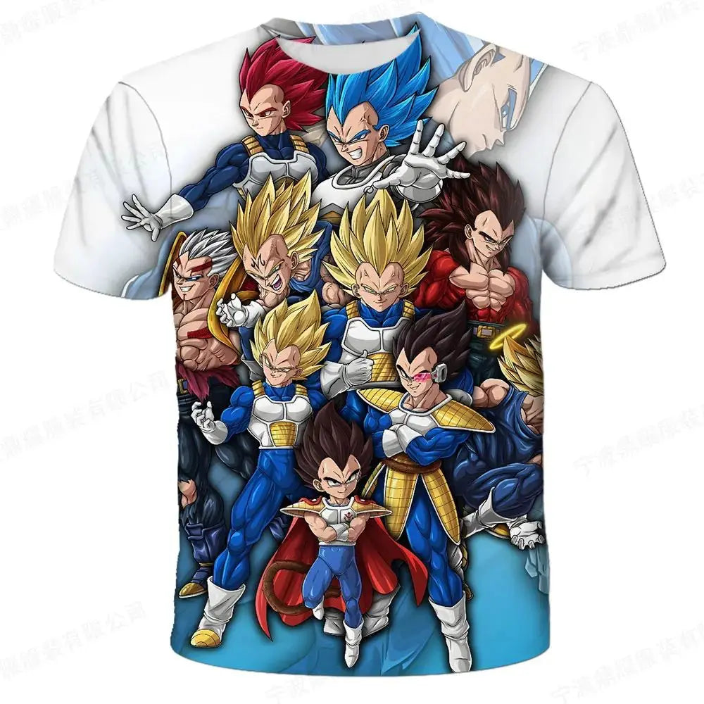 Dragon Ball 3D-nyomtatott póló gyermekruházathoz, felnőtt nyári rövid ujjú anime póló, alkalmi és divatos
