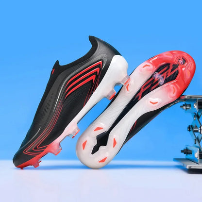 Chaussures de football pour hommes de haute qualité, sans lacets, à enfiler, crampons de football antidérapants pour terrain synthétique TF/FG, chaussures d'entraînement, Chuteira Campo F50