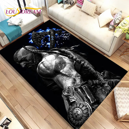 God of War Game Gamers Kratos  Area Rug,Carpet Rug for Living Room Bedroom Sofa Doormat Decoration, Kids Play Non-slip Floor Mat