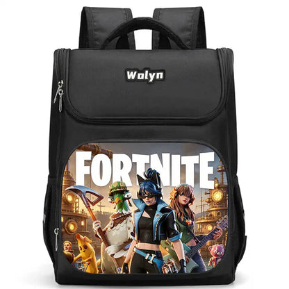 School Backpack With Multi Compartment ,Large Cartoon Fortnite School Bags For Boys & Girls,Durable Child Backpack For Aged 5-10
