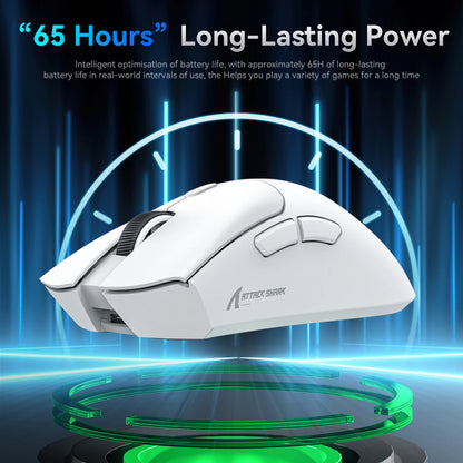 Attack Shark R1 Tri-Mode 2.4g-BT-Wired, PAW3311 18000DPI, 59g  Lightweight Gaming Mouse