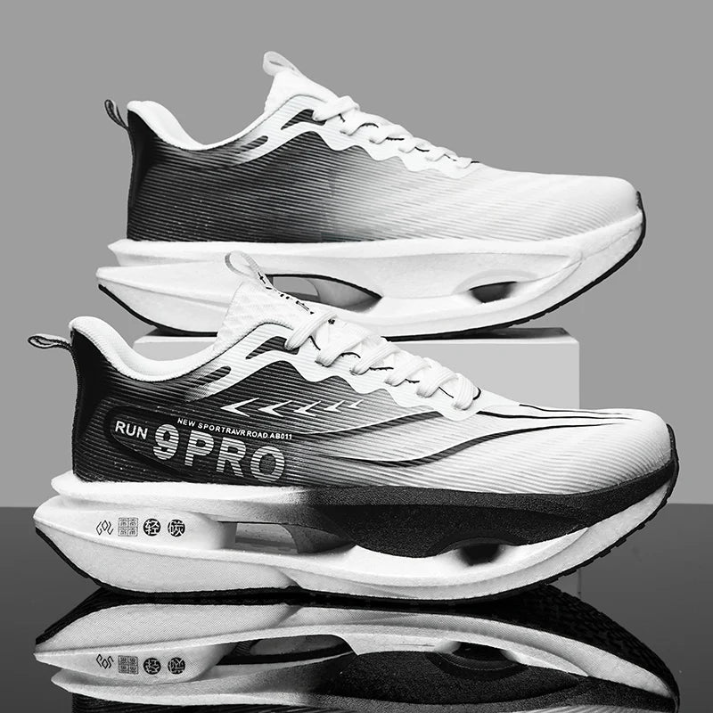 Herren-Sneaker mit Carbon-Platte, Outdoor-Sportschuhe mit weicher Sohle und Mesh-Obermaterial, Laufschuhe, leichte, rutschfeste Freizeitschuhe für Paare, Tennisschuhe