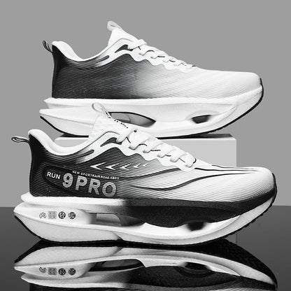 Herren-Sneaker mit Carbon-Platte, Outdoor-Sportschuhe mit weicher Sohle und Mesh-Obermaterial, Laufschuhe, leichte, rutschfeste Freizeitschuhe für Paare, Tennisschuhe