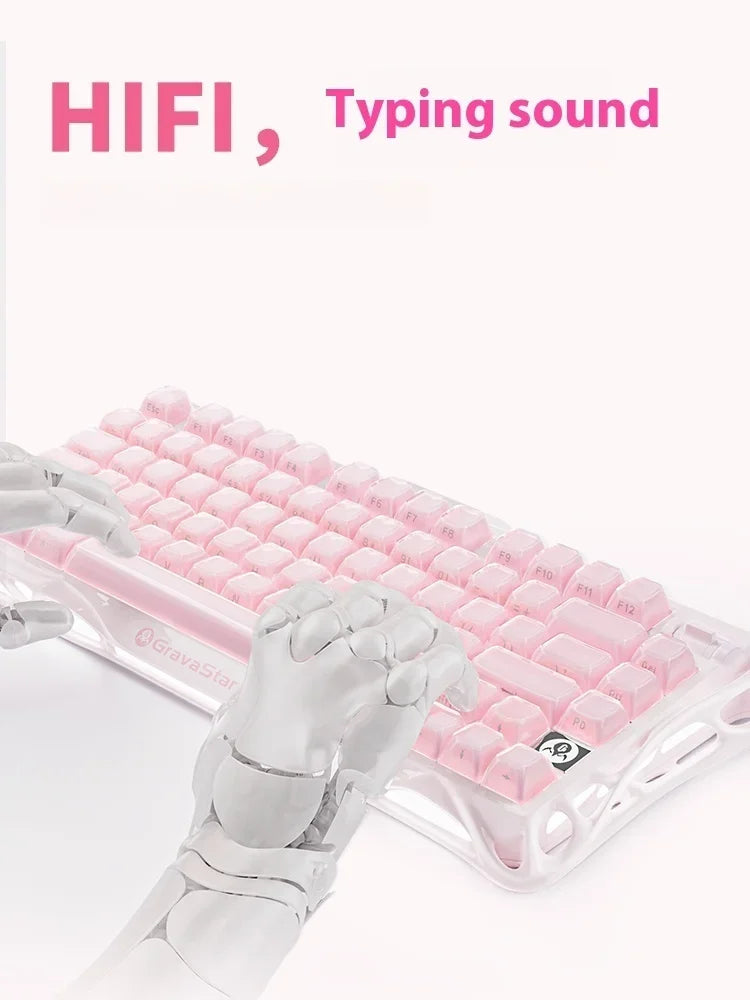 Mercury K1 Grava Star Breaking 75 RGB Mechanical Keyboard Gaming Bluetooth 2.4G Wired RGB Hotswap Gamer Non-contact Keyboard