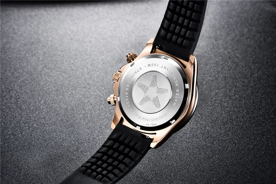 PAGANI DESIGN V2 40MM Quadrante meteorite Orologio da uomo al quarzo Cronografo retro in zaffiro Orologio impermeabile da uomo Reloj0 hombr