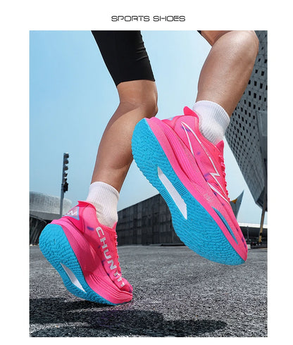 Men Running Shoes Carbon Board Specialty Marathon Sports Breathable Lightweight Women's Comfortable Nonskid Chunta Sneakers