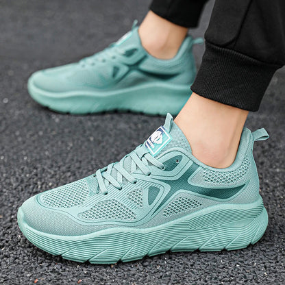 Fashion Platform Men's Running Shoes Trendy Casual Knit Breathable Orange Sneakers Men Outdoor Sports Non-Slip Jogging Shoes Men
