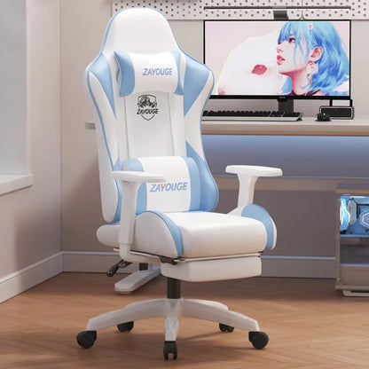 Chaise de jeu, chaise d'ordinateur, siège de bureau à domicile, dossier élastique, chaise ergonomique pour personnes assises longtemps, accoudoirs réglables en hauteur.