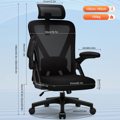 Office Chair Ergonomic Reclining 90°-135°,Desk chair with Lumbar Support,Computer chair Adjustable Headrest,living room chairs