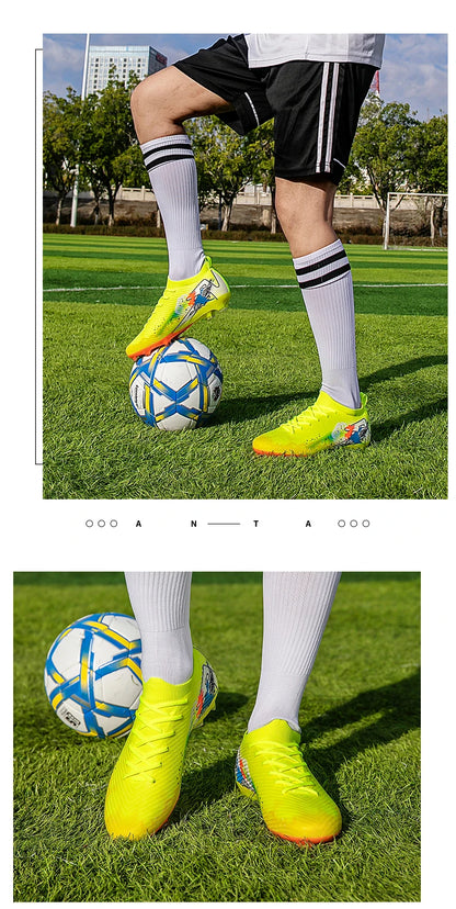 Novas Chuteiras de Futebol para Homem, Chuteiras de Futebol FG Antiderrapantes para Treino, Chuteiras de Futebol com Pitões Longos para Jogo, Ultraleves, Exterior, Dropshipping