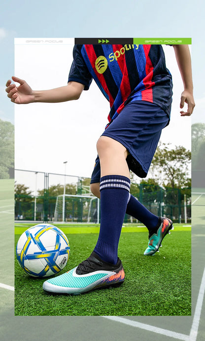 New Men Soccer Shoes Cleats Women Professional Football Boots Training Outdoor Durable Firm Ground Lightweight Adult Rugby
