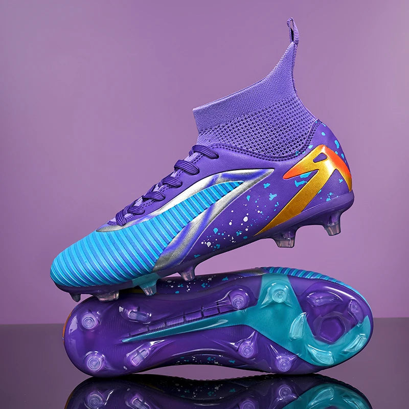 Nouvelles chaussures de football pour hommes, chaussures de sport, chaussures de futsal à cheville haute, chaussures de football de haute qualité, antidérapantes pour intérieur et extérieur, ultralégères, antidérapant
