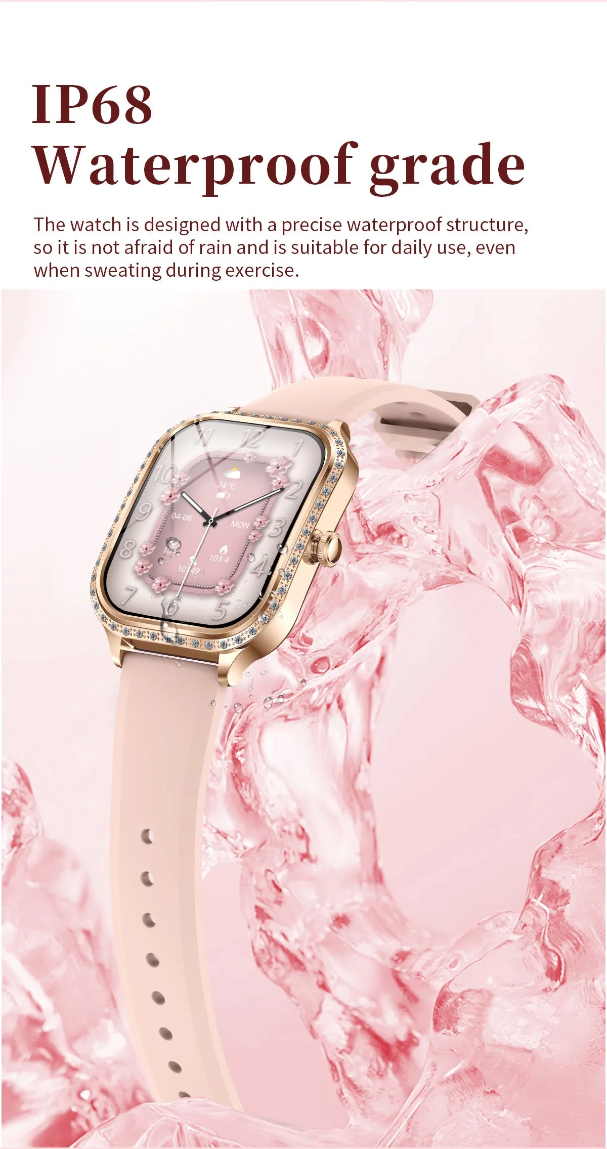 LIGE New Luxury Smart Watch Heart Rate Monitor Fashion Ladies Bracelet 2024 Bluetooth Call Smartwatch Womoen For Android IOS