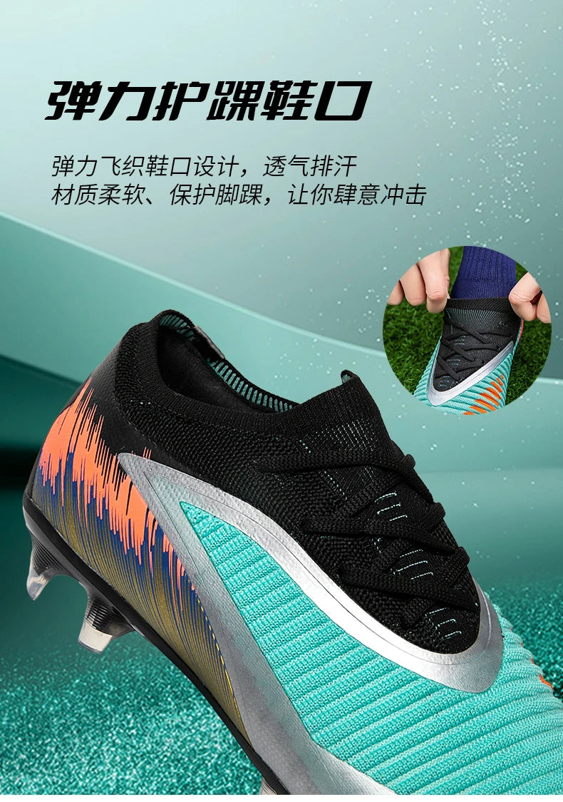 New Men Soccer Shoes Cleats Women Professional Football Boots Training Outdoor Durable Firm Ground Lightweight Adult Rugby