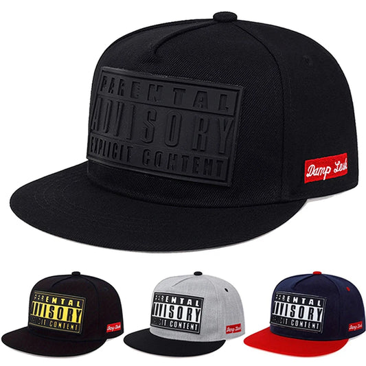 2025 Personalized New ADVISORY Embroidered Street Dance Hip Hop Hat Outdoor Leisure Sunshade Hat Flat Edge Baseball Hat Unisex
