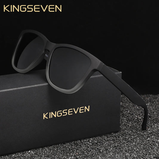KNGSEVEN Trendy Round Sunglasses Men Women Causal Polarized Anti-UV400 Glasses Outdoor Causal Black Frame Driving Eyewear