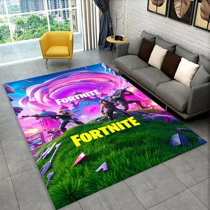 Cartoon F-Fortnite Game Gamer Carpet Rug for Playroom Bedroom Living Room Sofa Home Decor,kids Area Rug Non-slip Floor Mat