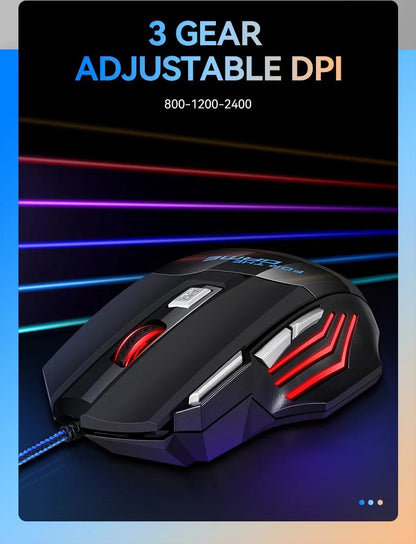 G6 USB Wired Gaming Mouse 7 Buttons with Scroll Wheel 5500DPI Adjustable Optical Ergonomic E-sports Mice for Laptop PC Xiaomi