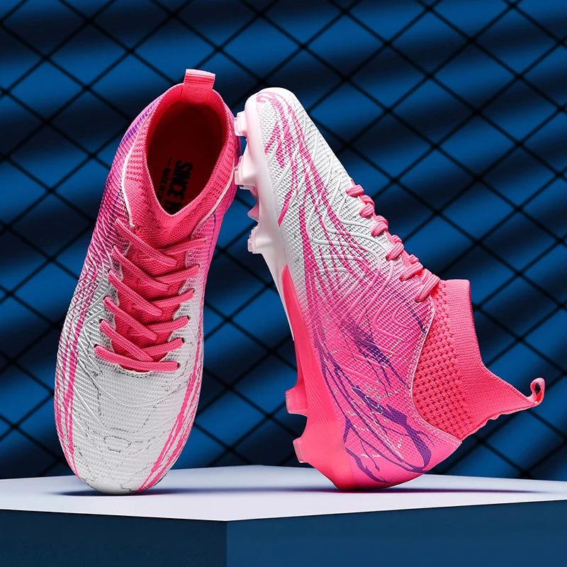 Chaussures de football à crampons FG pour terrain ferme, coupe basse, à lacets, pour hommes, professionnelles, antidérapantes, résistantes à l'usure, pour entraînement sur herbe naturelle