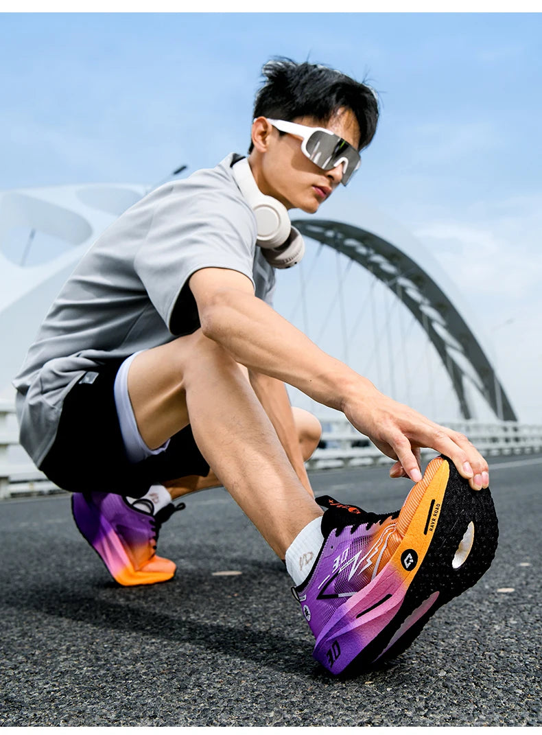 Zapatillas de running especializadas con placa de carbono para maratón, deportivas para hombre y mujer, transpirables, ligeras, cómodas y antideslizantes