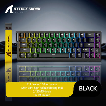 Attack Shark X68HE Gaming Keyboard Wired 8K Polling Hall Effect Magnetic Switch Rapid Trigger SOCD/RS Low Latency Pro Gaming