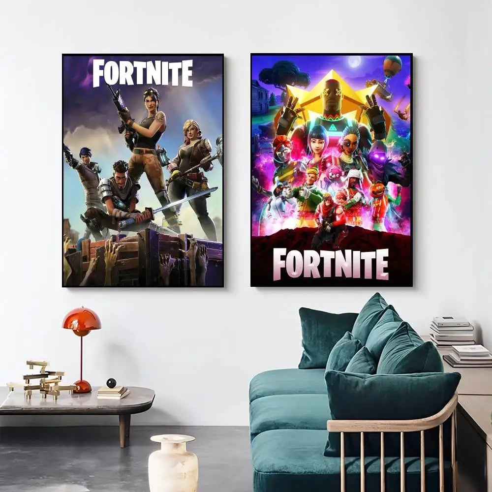 Game F-Fortnite Poster Surprise Home Decoration Picture Wall Art for Study Living Room Decor