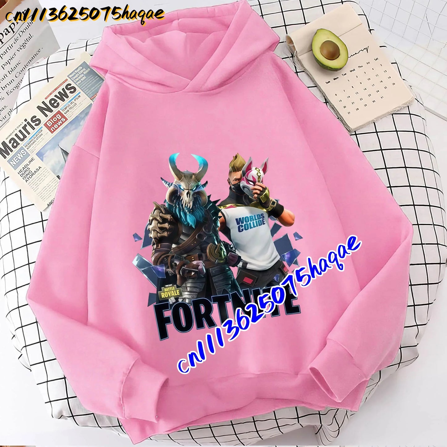 Детски суитшърт с качулка FORTNITED с дълъг ръкав за момичета и момчета, streetwear стил, аниме мода, горнище за деца и бебета, подарък