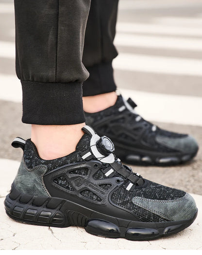 Size 47 48 Work Safety Shoes Men Reflective Design Steel Toe Shoes Rotation Button Work Sneakers Protective Safety Boots