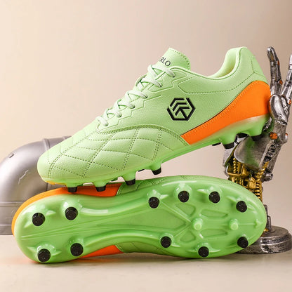 Men Long Spike Football Soccer Boots Outdoor Male Gym Training Sneakers Big Size Black White for Teenager Sports
