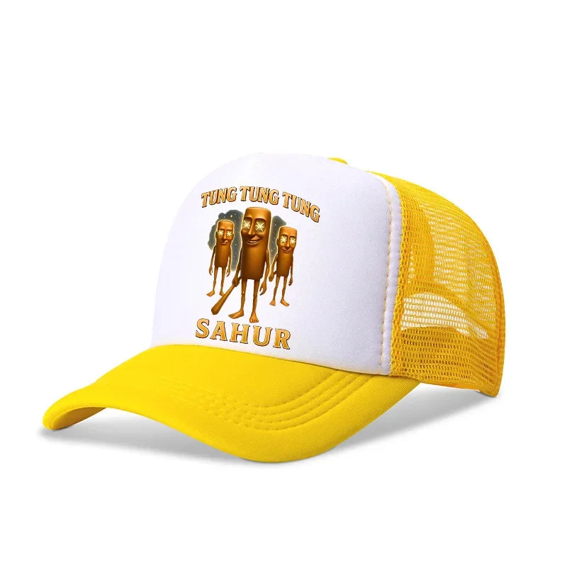 Italian Brainrot Baseball Caps Funny Anime Printed Tung Tungtung Sahur Sunny Hats Summer Adjustable Famliy Headdress Cap Gifts