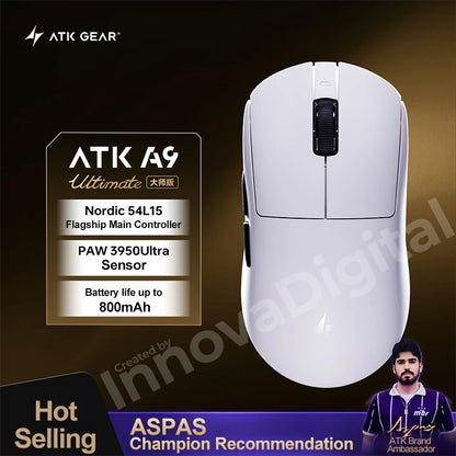ATK Dragonfly A9 Ultimate bezdrôtová herná myš A9 Air PAW3950 ultraľahká ergonomická e-športová FPS myš pre hráčov CSGO A9 Ultra