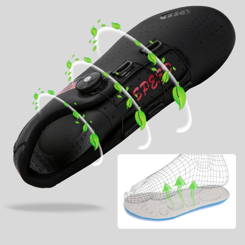 Men Cycling Shoes Road Cycling Sports Shoes Women MTB Racing Competition Self-Locking Cycling Shoes Spd Cleats Cycling Shoes