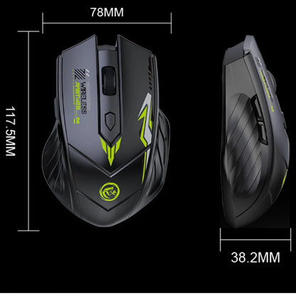 Безжична геймърска мишка 2.4G USB, тиха мишка с двоен режим Bluetooth, презареждаема 1600DPI мишка, тиха компютърна мишка за PC и лаптоп