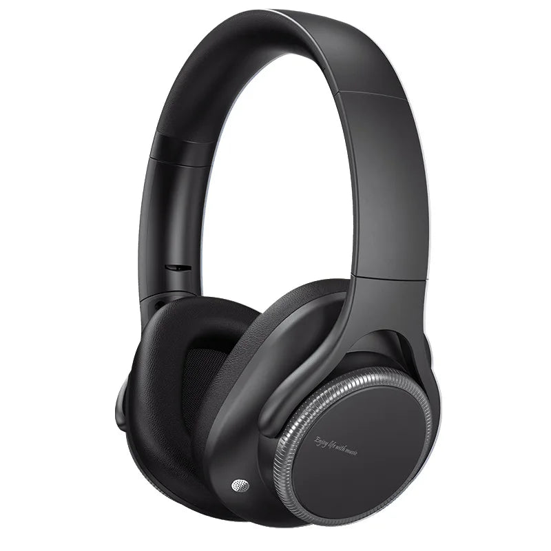 Casque sans fil Bluetooth 6.0 ANC (réduction active du bruit) avec haut-parleurs de 40 mm, autonomie de 50 h, molette de volume rotative, audio supra-auriculaire