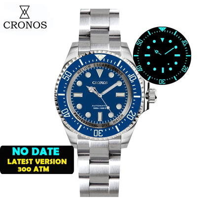 Cronos Automatic Diving Watch Stainless Steel 2000 Meters Water Resistance Professional Diver NH35 L6009M