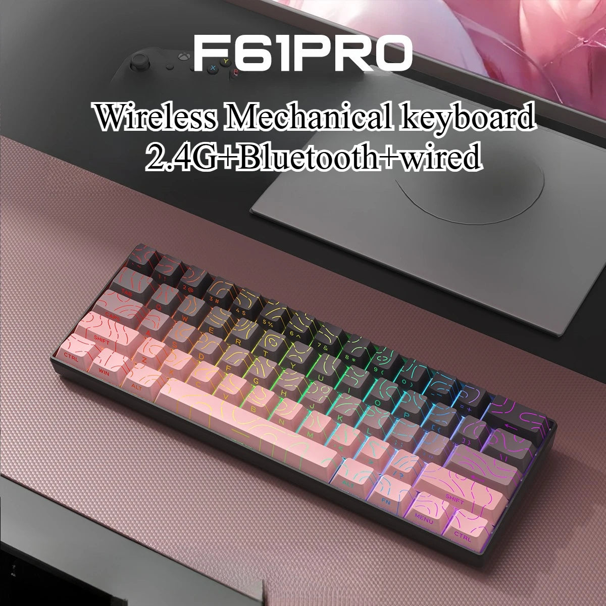 Keyboard Bluetooth Wireless Mechanical keyboards rgb Gamer teclado para tablet mecanico 60% ipad Backlit Mini usb key board