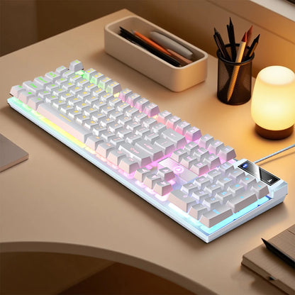YINDIAO K500 Wired  Keyboard Gaming  Laptop Desktops PC Computer Office Accessories Low Profile Gamer Keyboards With Numpad