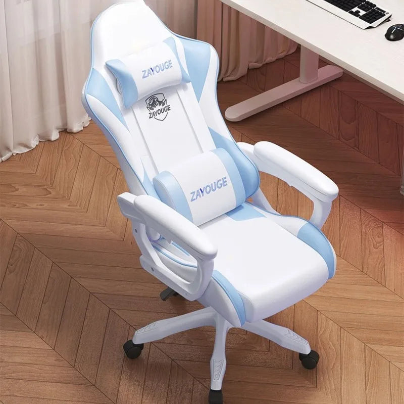 Household Comfortable Gaming Chair Office Ergonomics Mute Roller Computer Chair Bedroom Study Rotate Lift Backrest Chair