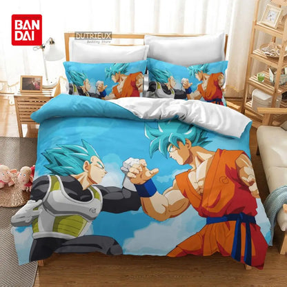 „Bandai Anime“ „Dragon Ball“ patalynės komplektas „Goku“ antklodės užvalkalas, antklodės užvalkalas, „Queen“ ir „King“ dydžių, miegamojo tekstilė, vaikams, berniukams, suaugusiems, dovana
