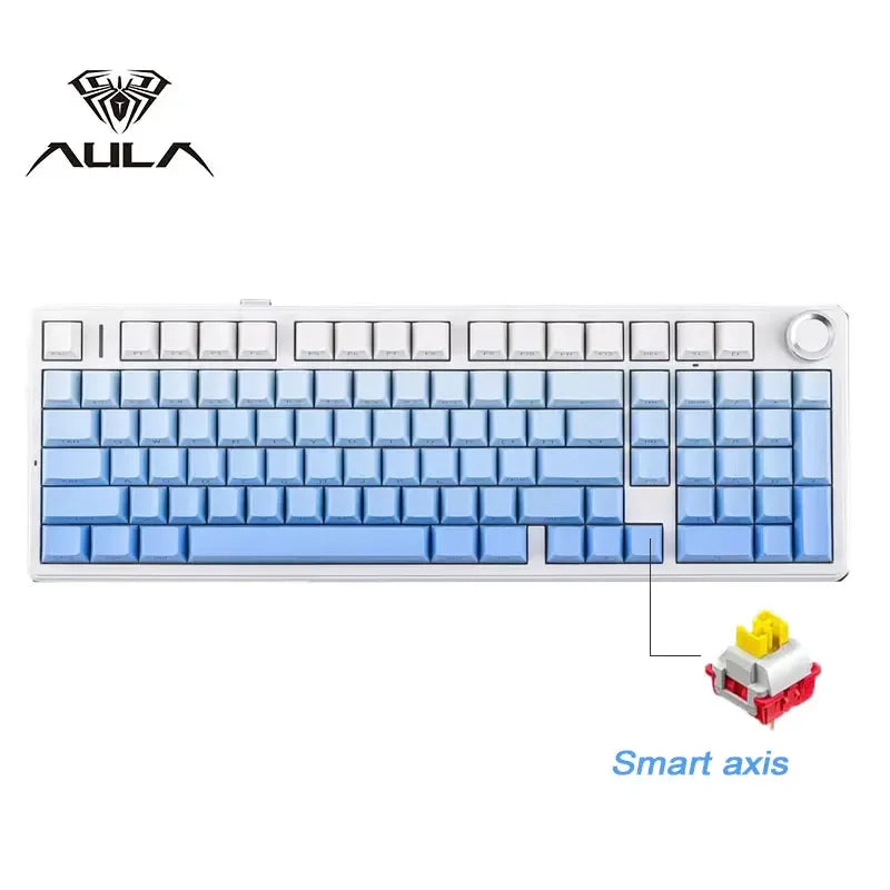 AULA F99 PRO Wireless Gaming Mechanical Keyboard 99 Keys Hot Swappable Gasket Structure 96% 8000mAh Battery Keyboard with Knob
