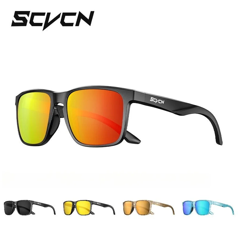 SCVCN Occhiali da escursionismo polarizzati Occhiali da pesca Occhiali da ciclismo Occhiali alla moda UV400 da bici da uomo MTB Occhiali sportivi da bicicletta per attività all'aperto