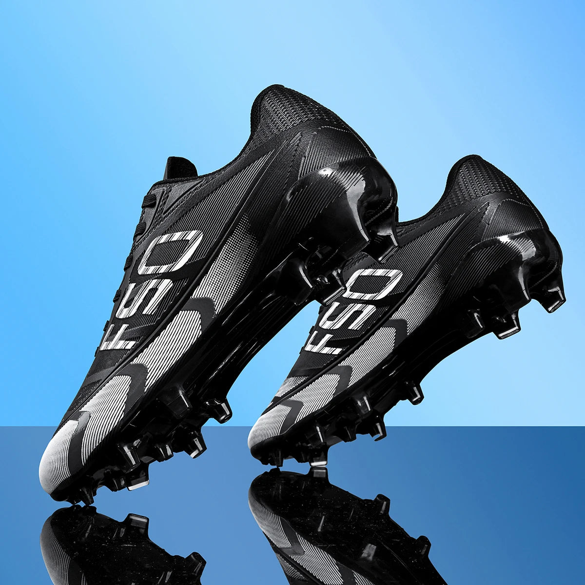 Chaussures de football pour hommes, modèle AG FG, semelle absorbant les chocs, tige en polyuréthane confortable, crampons pour les compétitions et l’entraînement quotidien.