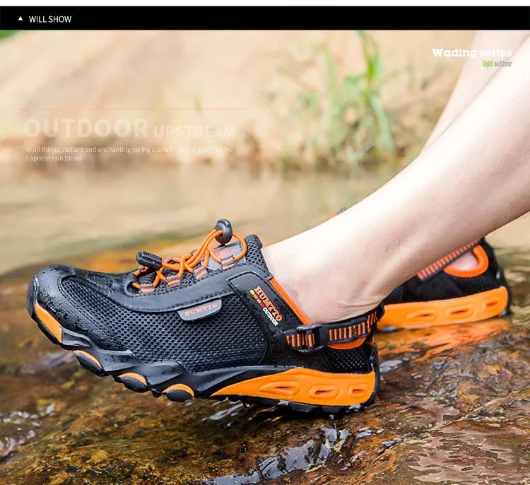 HUMTTO Summer Wading Hiking Shoes for Men Outdoor Men Sneakers Breathable Quick Drying Sports Trekking Beach Barefoot Men's Shoes