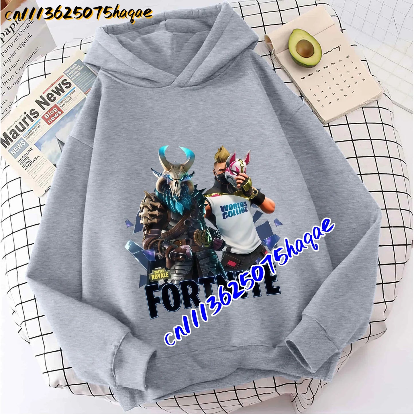 Детски суитшърт с качулка FORTNITED с дълъг ръкав за момичета и момчета, streetwear стил, аниме мода, горнище за деца и бебета, подарък
