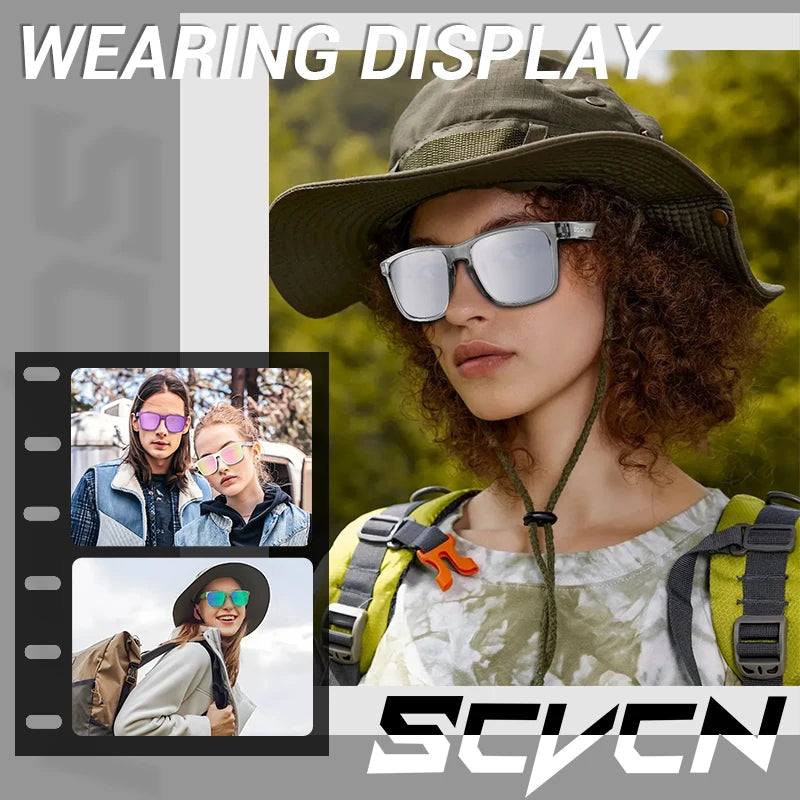 SCVCN Occhiali da escursionismo polarizzati Occhiali da pesca Occhiali da ciclismo Occhiali alla moda UV400 da bici da uomo MTB Occhiali sportivi da bicicletta per attività all'aperto
