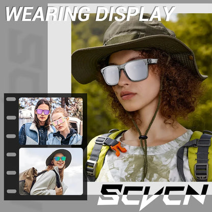 SCVCN Occhiali da escursionismo polarizzati Occhiali da pesca Occhiali da ciclismo Occhiali alla moda UV400 da bici da uomo MTB Occhiali sportivi da bicicletta per attività all'aperto